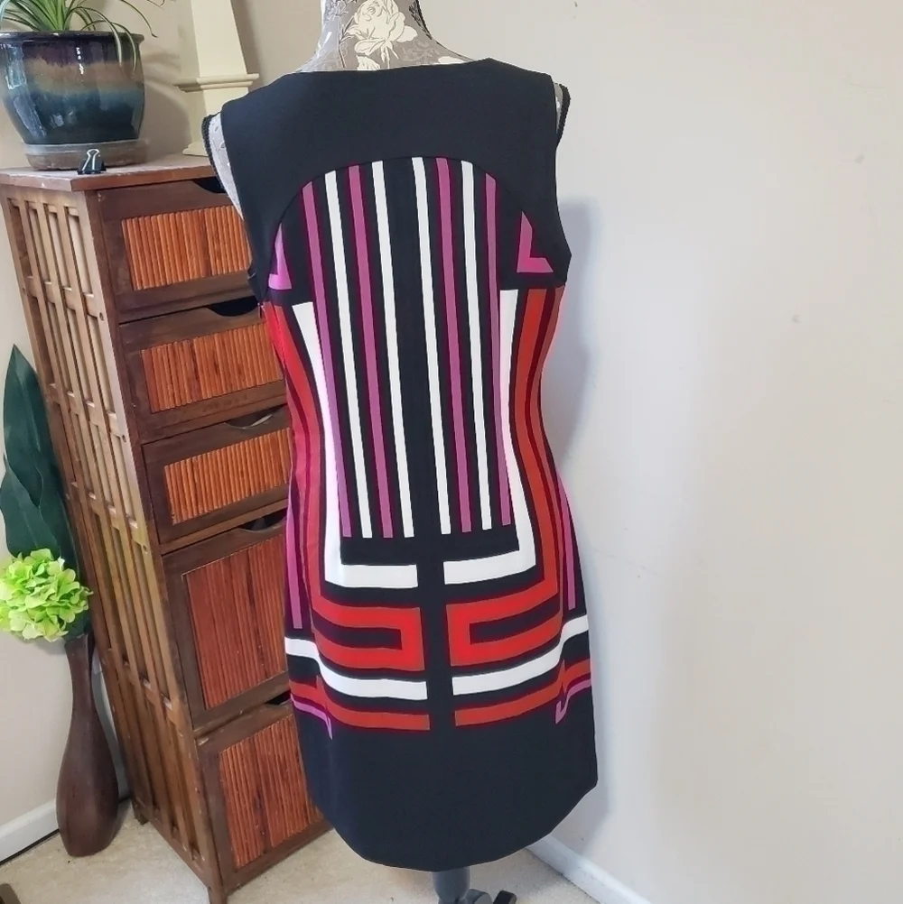Voir Voir red pink & white striped dress sz. 8 - Picture 3 of 7